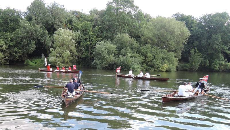 Swan Upping on the River Thames - Skiffs