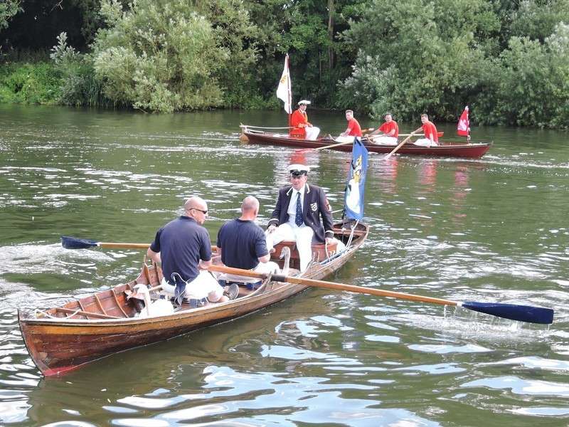 Swan Upping on the River Thames - Skiffs
